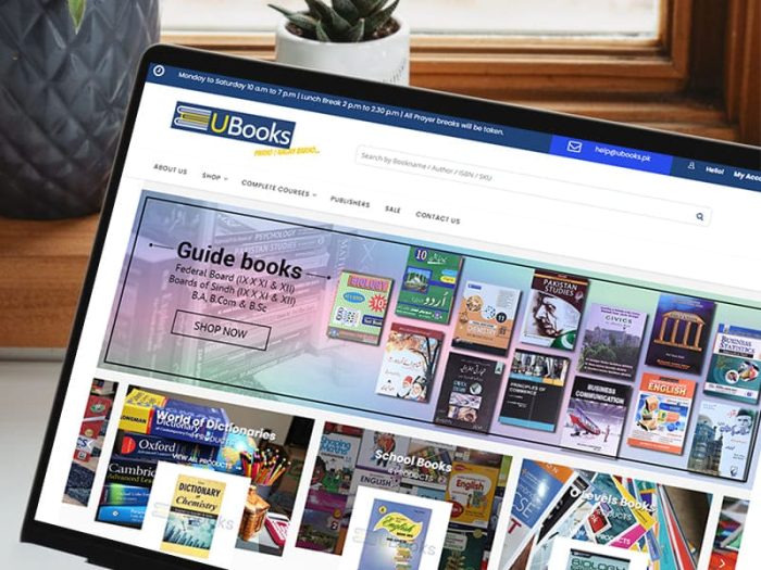 UBooks Website Mockup